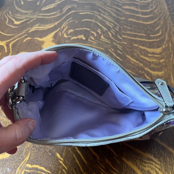 Coach Madison Sabrina Opt Art mini Purple and Gray Geometric Shoulder Bag - Picture 6 of 10